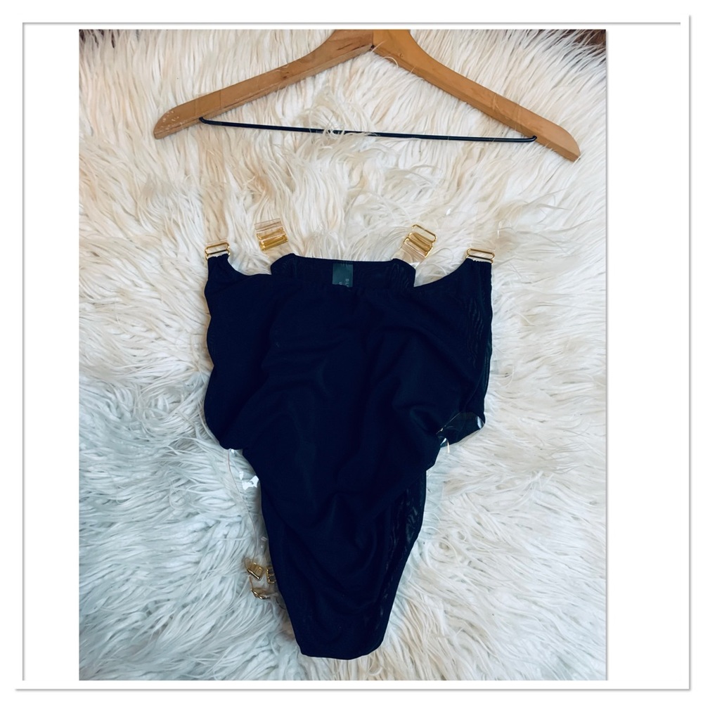 Bluebella Tao High Cut Bodysuit Black Size Small